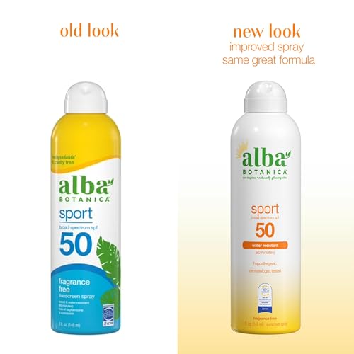 Image of Alba Botanica Sport Sunscreen Spray for Face and Body, SPF 50, 5 fl oz Bottle