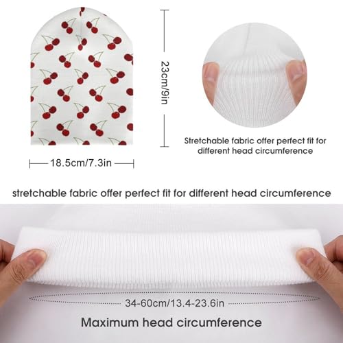Cute Cherry Pattern Kids Beanie Hat for for Girls Boys Children Cap Winter Knitted Chemo Cancer Headwear Accessories Gifts Decoration2