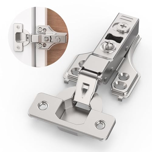 COSYCOVE 2 Pairs 4 Packs Half Overlay Hinge Partial 1/4 inch Small Overlay Cabinet Hinges Face Frame Soft Close Cabinet Hinges with Damper Concealed Hinge for Face Frame&Frameless Cabinets