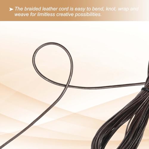 Corde en cuir tressé ronde 1mm anti-effilochage pour bracelets et colliers - 5