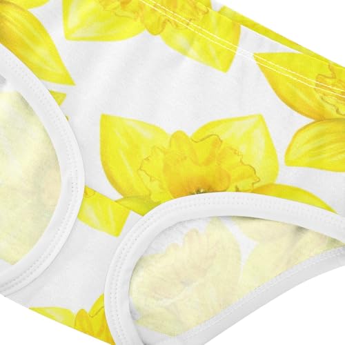Yellow Daffodil Flowers White Toddler Girls Underwear 2t Cotton Little Girl Panties Flower Briefs Kids Undies4