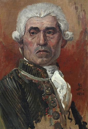 Portrait d'un gentilhomme français en perruque blanche sur toile artistique premium