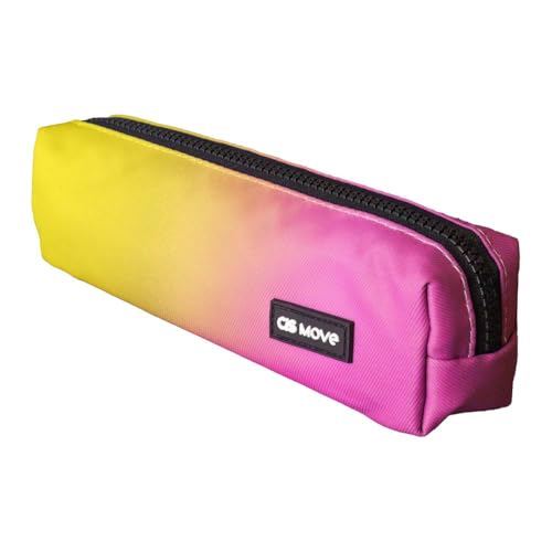 Estojo Escolar CIS Move, Rosa/Amarelo, 1 unidade