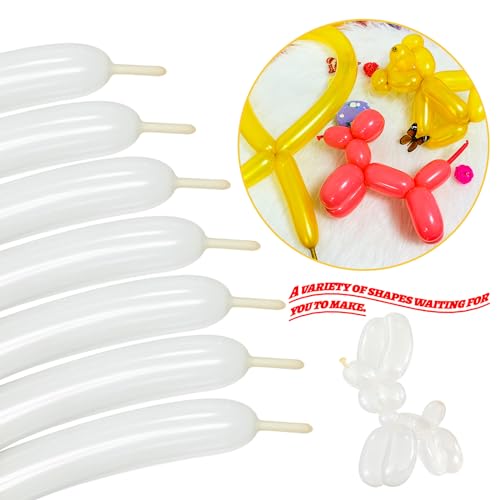 Image of LXZFCRG 260 Balloons Clear Long Skinny Latex Balloon for Balloon Animals, 100Pcs Twisting Ballon Shine for Balloons Arch Party Supplies Weddings Birthday (Clear)