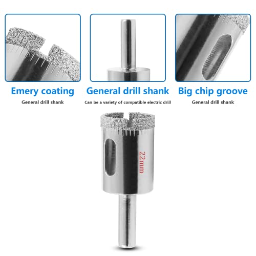 Image of Luomorgo 22mm /7 /8 inch Diamond Hole Saw Diamond Drill Bits, 2 Pcs