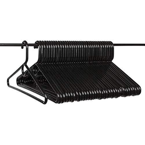 Plastic Hangers Hd Heavy Duty, 32 Pcs. Black Color, Made In Usa, 3/8” Thickness, Durable, Tubular, Lightweight, For Clothes, Coat, Pants, Shirts, Dress And More, Tineff, Free And Quick Delivery. #TOP2