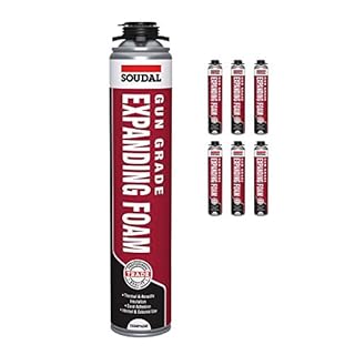 6 x Gap Filler Expanding Foam Soudal Gun Grade 750ml PU Polyurethane Foam Can