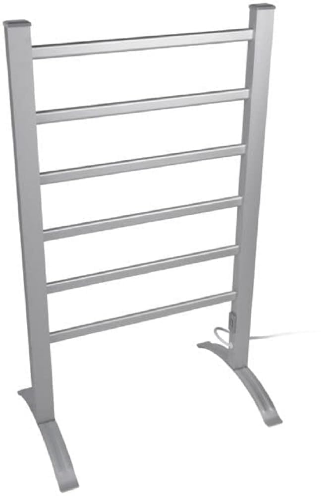Dirt Devil Séchoir à Linge Étendoir - Séche Serviette Salle de Bain ou Mural - 6 Barres pour Linge et Serviettes - Aluminium Gris - Étendoir Électrique Chauffant Radiateur
