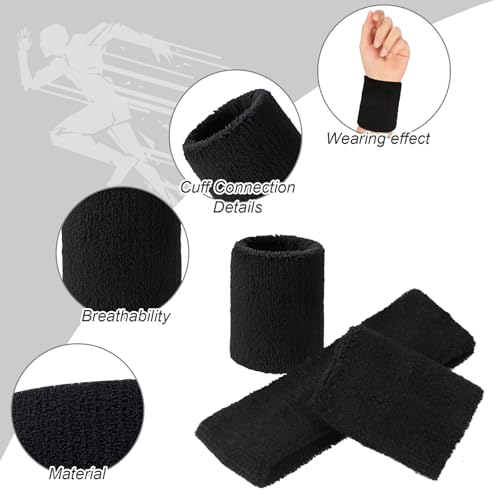 Image of Civaner 12 Pcs 80 90s Neon Sweatbands Soccer Baseball Headbands Wristband Set for Men Women Party Cotton Headbands Terry Cloth Athletic Sweat Bands for Tennis Football Gym Outdoor