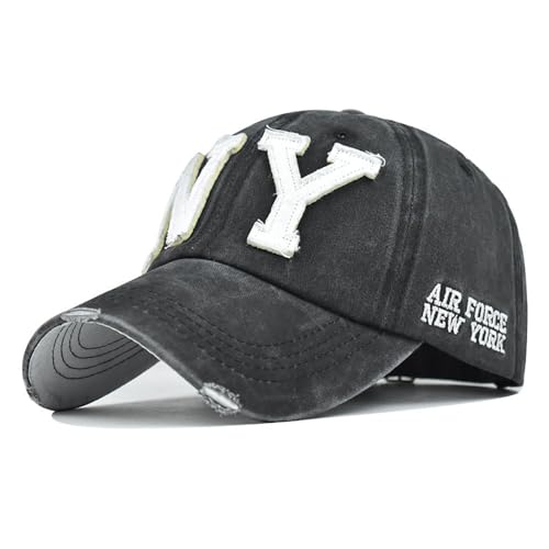 Casquette de baseball NY en coton avec grande broderie relief