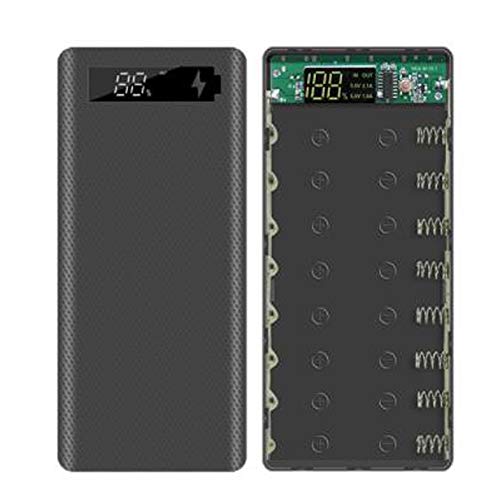 5V USB 8X18650 Bank Case with Display Screen Mobile Phone Charger Holder-Black