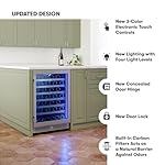 Zephyr Presrv 24" Wine Fridge Single Zone Under Counter - Countertop Wine Cooler Cellars Cabinet Wine Beverage Refrigerator Home Bar Chiller Freestanding with Glass Door, 53 Bottles 750ml - Image 6