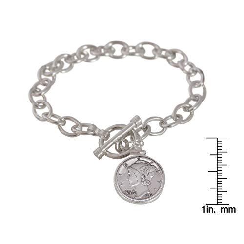 American Coin Treasures Sterling Silver Mercury Dime Toggle Bracelet3
