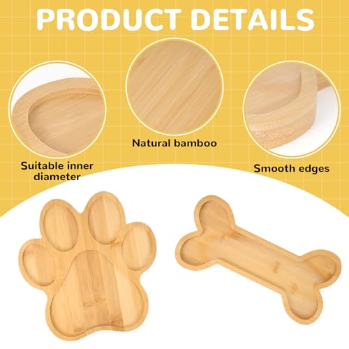 Set de 2 bandejas de bambú con forma de pata y hueso miniatura 3