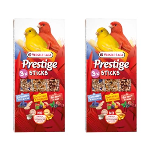 Versele-Laga Prestige Sticks Canaris Triple Variety | Pack Double | 2 x 90 g | Snack pour canaris | sans conservateurs, colorants ou arômes synthétiques