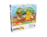 Buffalo Games - Pokemon - Blooming Pokemon (Pikachu and Eevee) - 100 Piece Jigsaw Puzzle for Families -Challenging Puzzle Perfect for Game Nights - Finished Size is 15.00 x 11.00