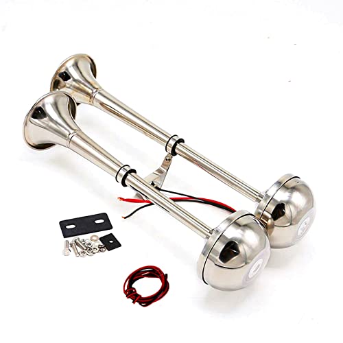 Klaxon à Air Double Tonalité YIYDA 12V - 165dB - Noir - Pour Voiture, Camion, Bateau