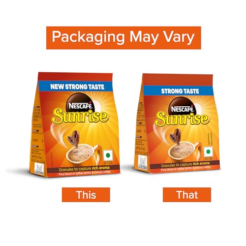 Image of Sunrise Instant Coffee Powder|Strong Taste For The Perfect Start To Your Day|Coffee Chicory-Mix|190g /200g, Stabilo Pack, Bag (Pack of 3)