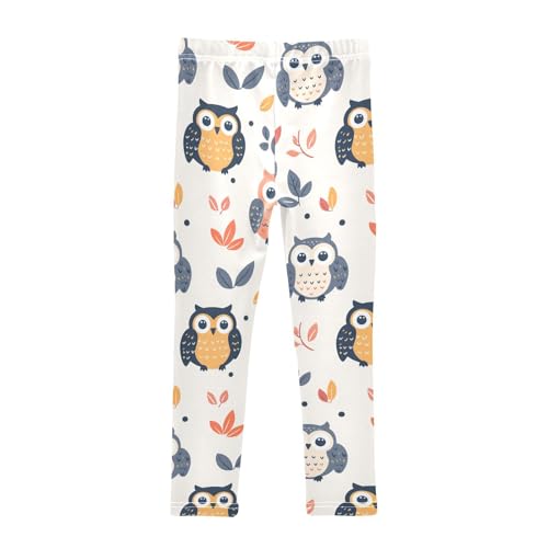 Cartoon Owl Girls Leggings,Workout Leggings for Girls Toddler Athletic Legging Size for 3-10T2