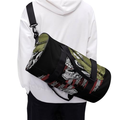 Sac week-end duffel bag imprimé crâne pour rando et voyage