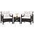 Tangkula 3-Piece Patio Furniture Set, Patiojoy Outdoor Rattan Sofa Set with Coffee Table, Patio Conversation Set with Removable Cushion, Cozy Acacia Wood Armrests for Backyard, Poolside (Off White)