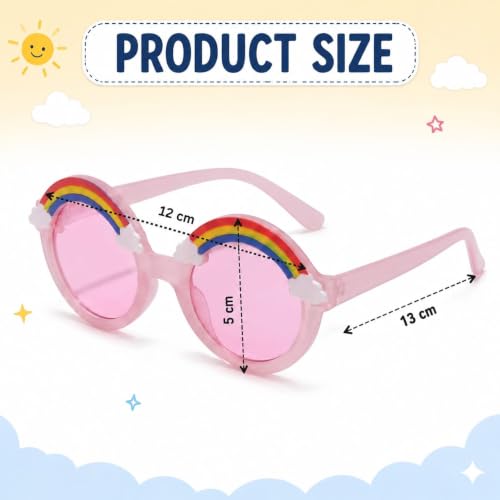 Image of BabyMoon Kids Unicorn Shaped Summer Sunglasses Goggles For Baby Girls & Boys | 2-8 Y | Pink