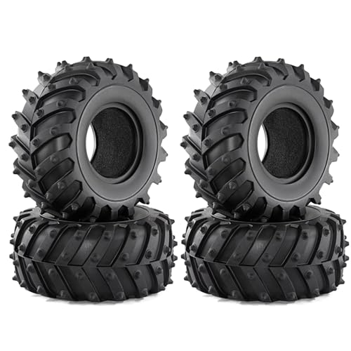 Pneus caoutchouc 128mm 2.2 pouces pour crawler RC Axial et Traxxas TRX4