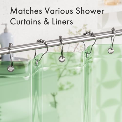 Image of Amazer Shower Curtain Hooks Rings, Anti-Rust Metal Double Glide Shower Hooks for Bathroom Shower Rods Curtains-Set of 12-Nickel
