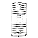 Robustes Edelstahl-Bäckereiregal auf Rädern – kommerzielle Back- und Kühlpfannenaufbewahrung, reichlich Platz für Backbleche, ideal für Bäckereien und Gastronomiegeräte
