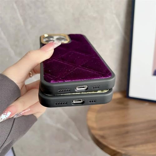 Coque antichoc velours 3D diamant blanc pour iPhone 14 couleur unie - 6