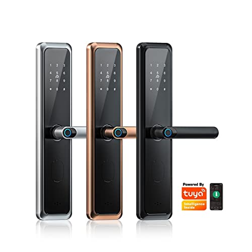 Serrure électronique Tuya WiFi et Bluetooth noire pour maison - 6