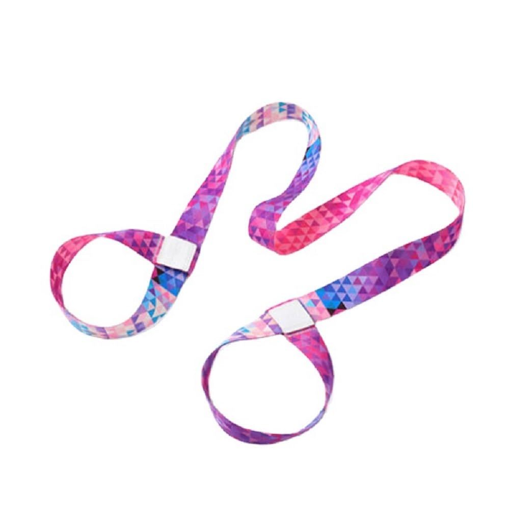 MKKM Yoga Mat Carrying Strap, Adjustable Loops, Pink and Purple Pattern, Exercise Mat Sling (Pink)
