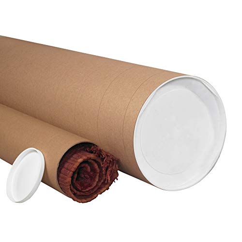 BOX USA BP6024KHD Jumbo Mailing Tubes, 6\" x 24\", Kraft (Pack of 10)