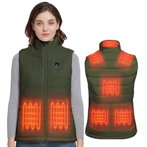 KOVNLO Heated Vest Women, (Battery Pack Not Included) Smart Controller With Lights-out, Electric Warming Heated Jackets