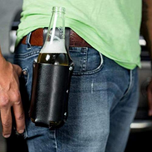 WSTERAO Klassieke bierholster Cowboy bierholster Lederen flessenhouder, bieraccessoires Draagbare flessenhouder… - Afbeelding 5