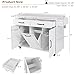 GOAWGO All-in-One Rolling Kitchen Island Cart with Trash Can Storage, Drop Leaf Design, Spice & Towel Racks, Drawer, & Adjustable Shelf (White)