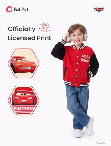 Image of Disney Kids Fleece Bomber Jacket, Varsity Outerwear with Pockets, 2-10Y