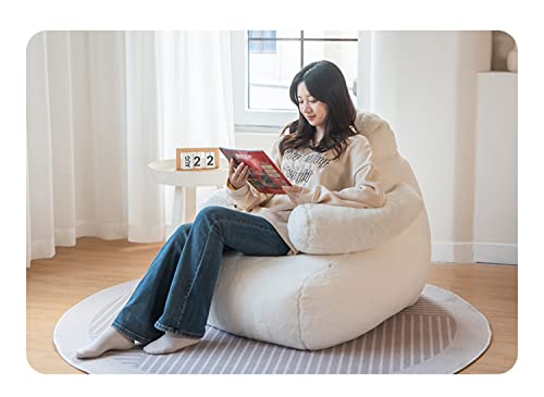 Hwoek Lazy Sofa Snorlax Bean Bag Chair Cover Big White Bean Bag Chair Cover (No Filler) Made Of Superfine Faux Rabbit Fur Fabric, Are Great For Reading, Watching Movies, Playing Video Games,White #TOP3