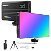 FRANDEK RGB LED Panel Videoleuchte, Mini Dimmbar 2500K-9000K 4000mAh Akku 360° Gimbal Fotografie Beleuchtung für DSLR Kamera/Handy/Foto Studio/Film Streaming Videolicht für Dauerlicht Fotolicht