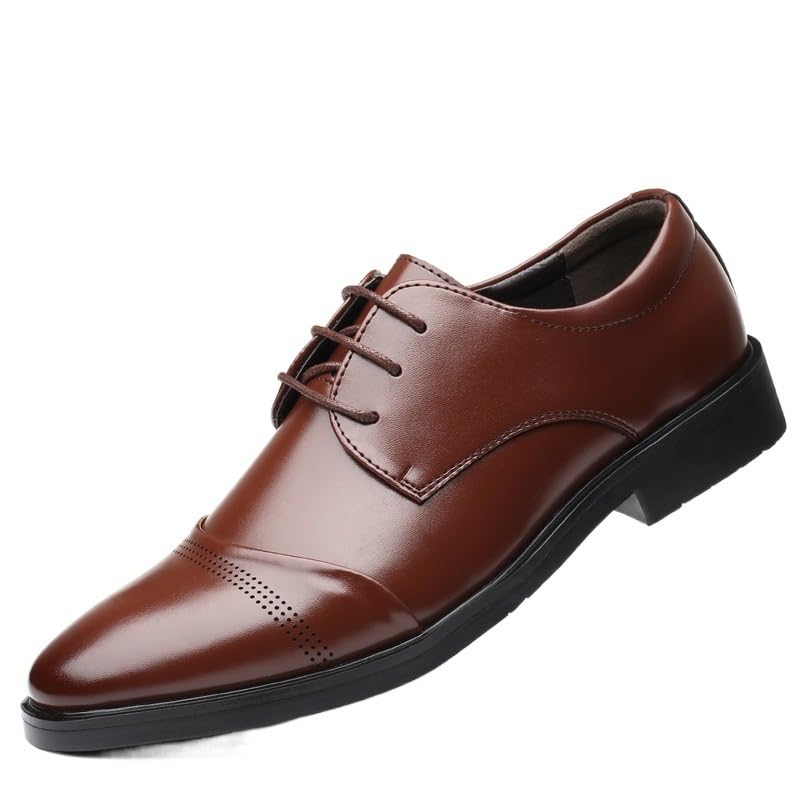 Men Shoes Dress Lace-up Luxury Wedding Shoes Vintage Leather Platform Oxfords Shoes