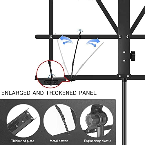 Image of ENNBOM Music Stand Portable Folding Sheet Music Stand Adjustable Music Sheet Clip Professional Music Holder with Carry Bag