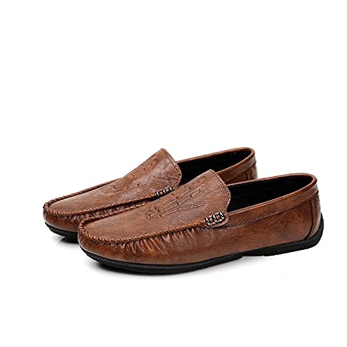 Mens Loafers Shoe Lightweight Moccasins Shoes Leather Slip Resistant Flat Heel Anti-Slip Fashion Walking Slip-on3