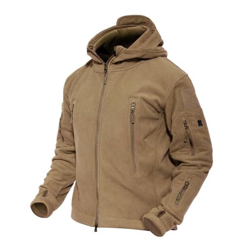 MAGCOMSEN Men’s Military Tactical Jacket Warm Fleece Hoodies Sport Outdoor Winter Coats Windbreaker