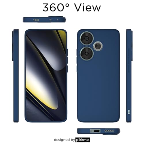 Image of Outlouders Back Cover for Poco F6 5G | Camera Protection | Durable Soft Matte Silicone Bumper Case (Blue)