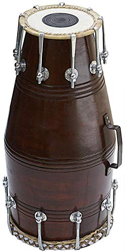 Dholak Sai Musical en bois de shesham modèle vissé livré avec sac et clé