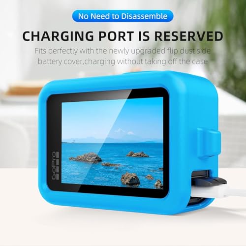 Image of M.G.R.J Silicone Protective Case Cover for Gopro Hero 13, Silicone Sleeve with Lanyard Lens Cap (Blue)