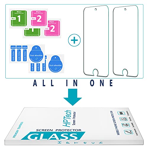 HPTech 2-Pack Tempered Glass For Apple New iPod Touch 7th Gen (2019), 6th Gen, 5th Gen (2015) Screen Protector, Easy to Install, Bubble Free, 9H Hardness