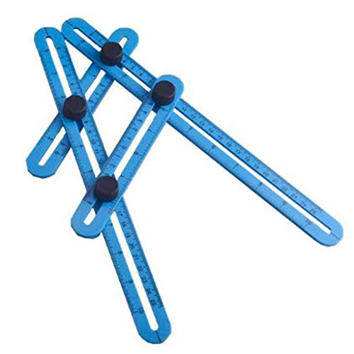 Règle de mesure à quatre côtés articulée avec échelle métrique en pouces pour traçage précis
