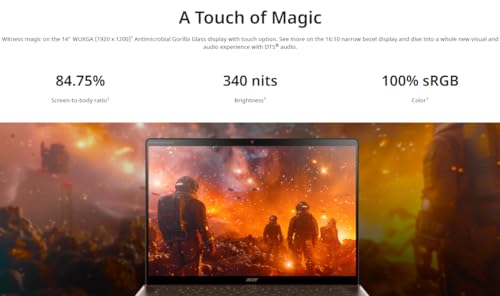 Image of Acer Chromebook Plus Spin 714 2-in-1 Laptop 14 inch WUXGA IPS Touchscreen (100% sRGB) Intel 8-core Ultra 5 115U 8GB RAM 1TB SSD Backlit Type-c Long-Lasting Battery ICP Hub w /Google AI