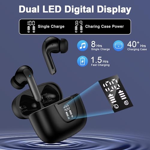 Samsung Wireless Headphones Bluetooth Ear Buds for Samsung Galaxy A17 A16 A36 S25 Ultra S24 S23 S22 S21 Bluetooth 5.3 Earbuds with Mic Noise Cancelling in Ear Earphones 60H Playback with LED Display - Image 5